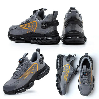 New Indestructible Rotating Button Work Sneakers Safety Shoes