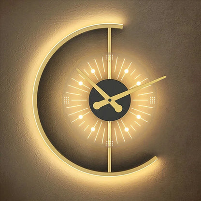 LED Clock Wall Lamp