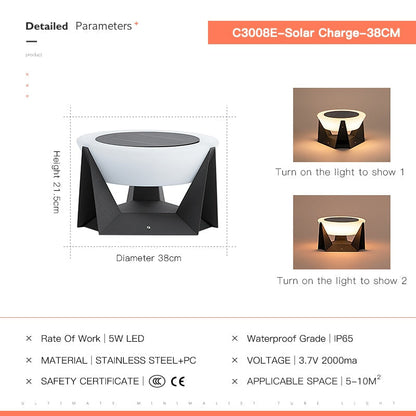 Outdoor Solar Lights Garden Light Column Lamps Waterproof Fence Gate Cap Light