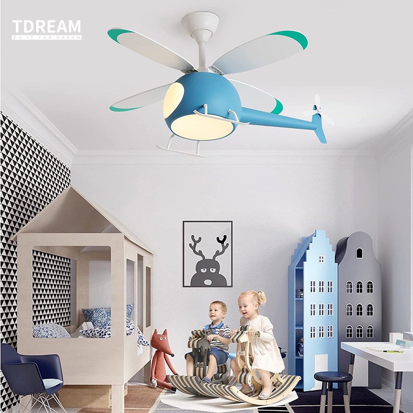 Children's Room Airplane Ceiling Fan Lights