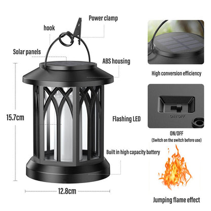 LED Solar Energy Flame Simulation Lamp with Clip Waterproof