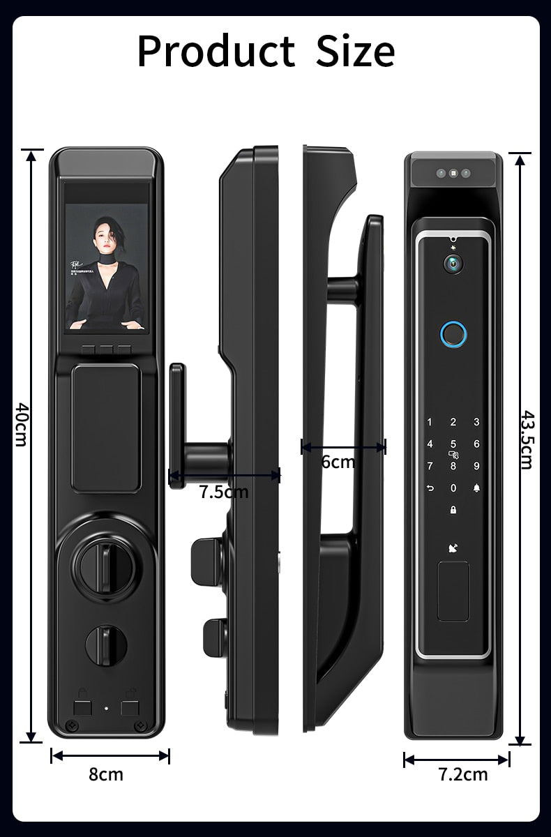 New Fingerprint Door Lock 3D Face Recognition Smart Door Lock