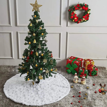 Christmas Tree Skirt White Snowflake 78/90/122 CM