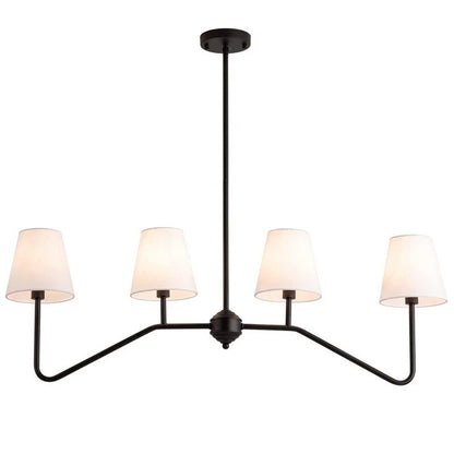 French Linen Shades Modern Chandelier