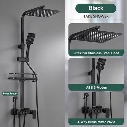 Thermostatic Digital Display Rain Shower Faucet Bidet Faucet Spout Faucet Bathroom Faucet Set