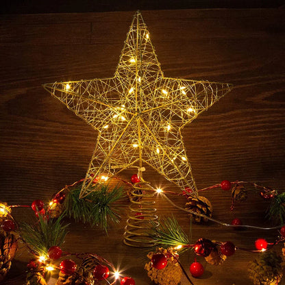 Gold Glitter Christmas Tree Topper Iron Star