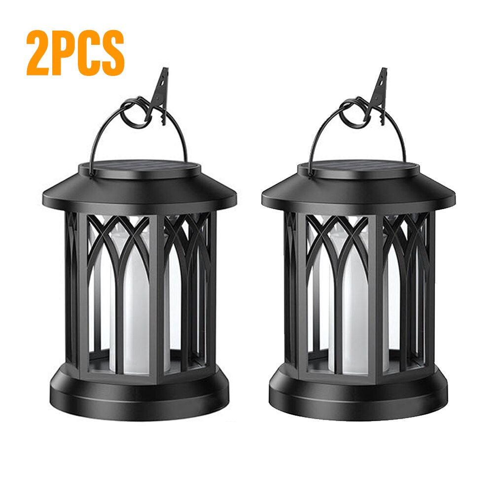 LED Solar Energy Flame Simulation Lamp with Clip Waterproof