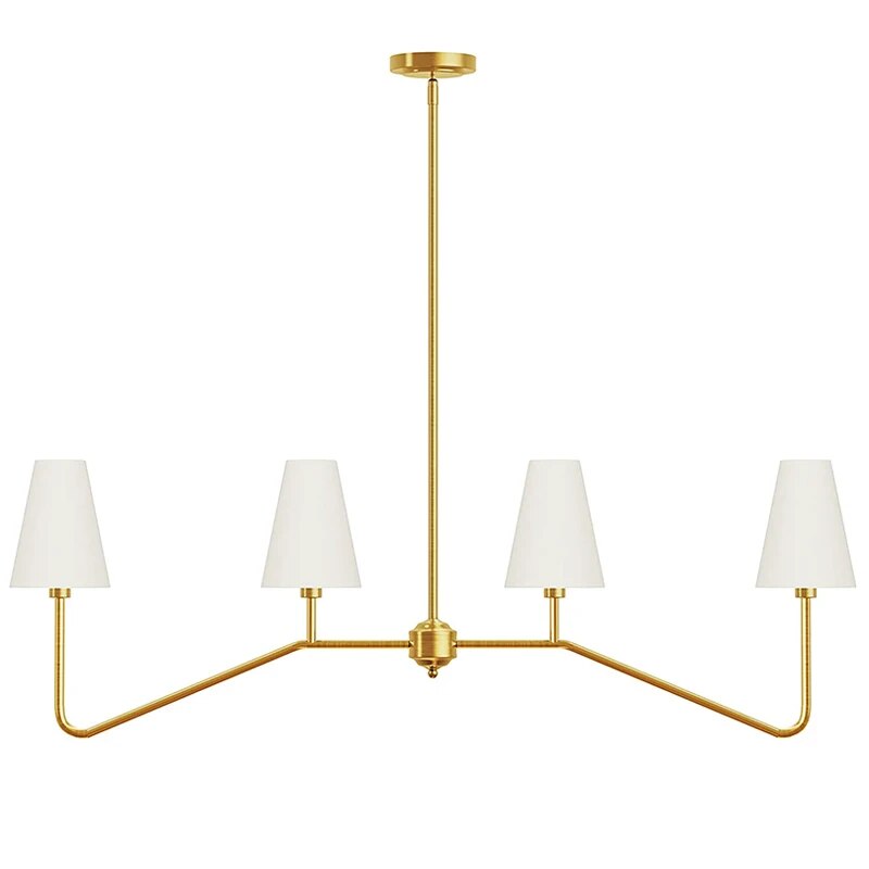 French Linen Shades Modern Chandelier