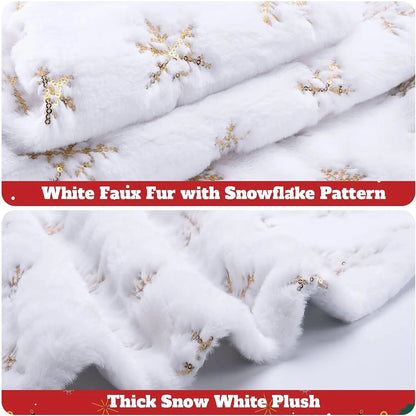 Christmas Tree Skirt White Snowflake 78/90/122 CM