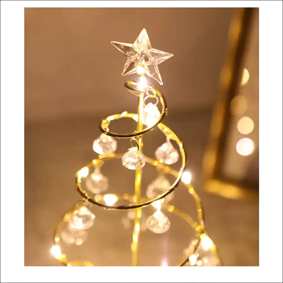 Gold Silver LED String Christmas Tree Table Lamp