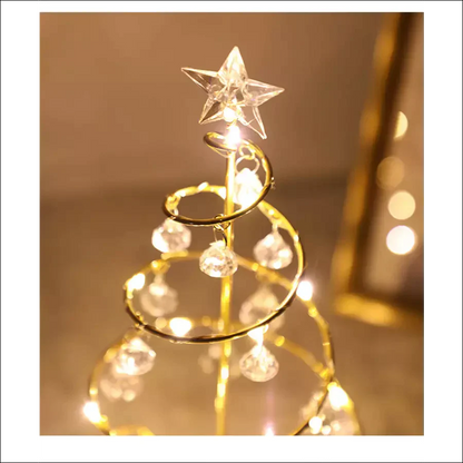 Gold Silver LED String Christmas Tree Table Lamp