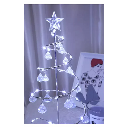 Gold Silver LED String Christmas Tree Table Lamp