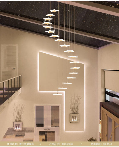 Duplex staircase chandelier led