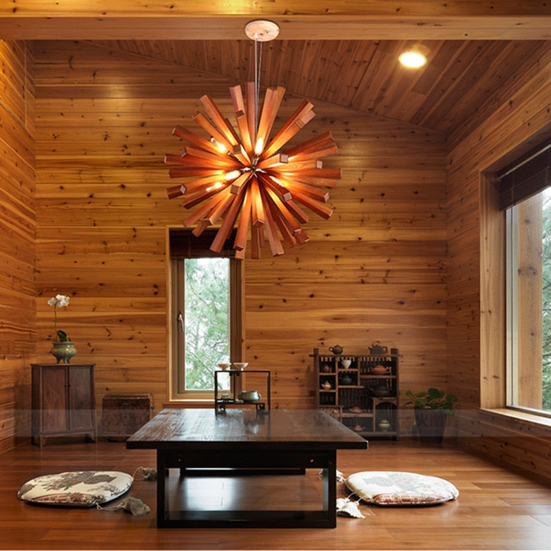 Burst - Wooden Pendant Light