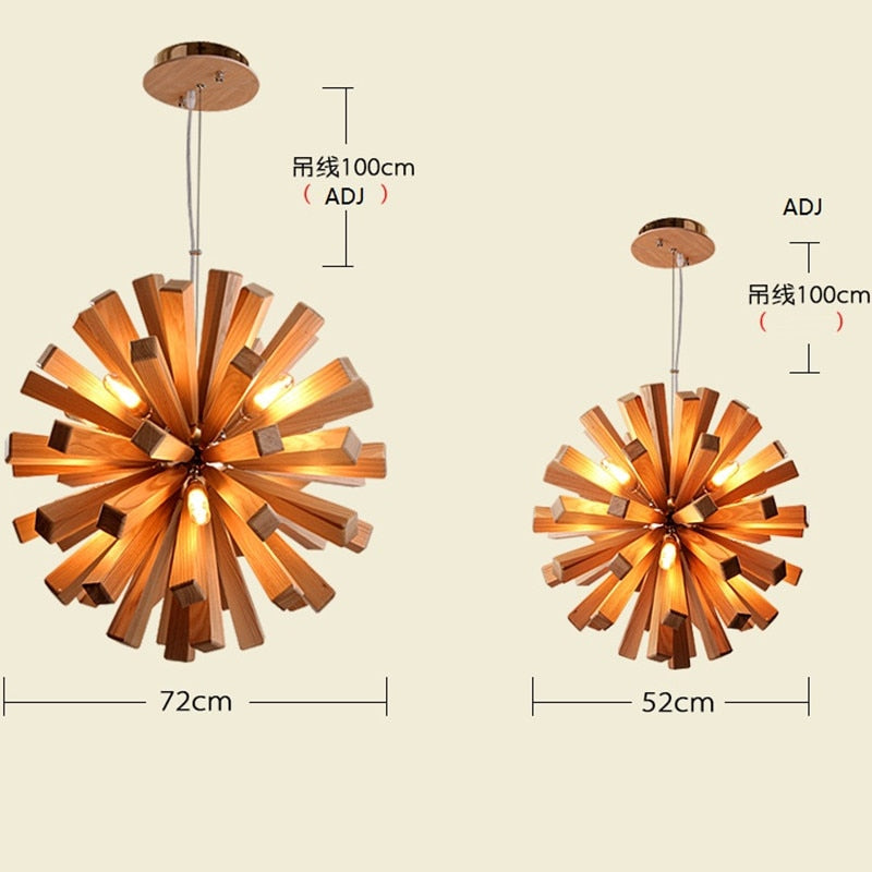 Burst - Wooden Pendant Light