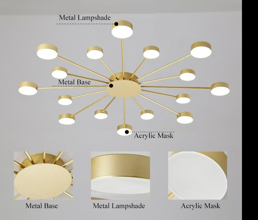 Drexel - Irregular Spoke Round Ceiling Light