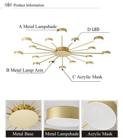 Drexel - Irregular Spoke Round Ceiling Light