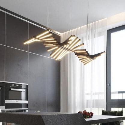 Modern LED Chandelier Lighting - Black/White Office Pendant