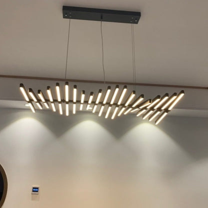 Modern LED Chandelier Lighting - Black/White Office Pendant