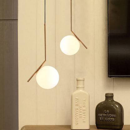 Milky White Glass Globe Minimalist Pendant Lights