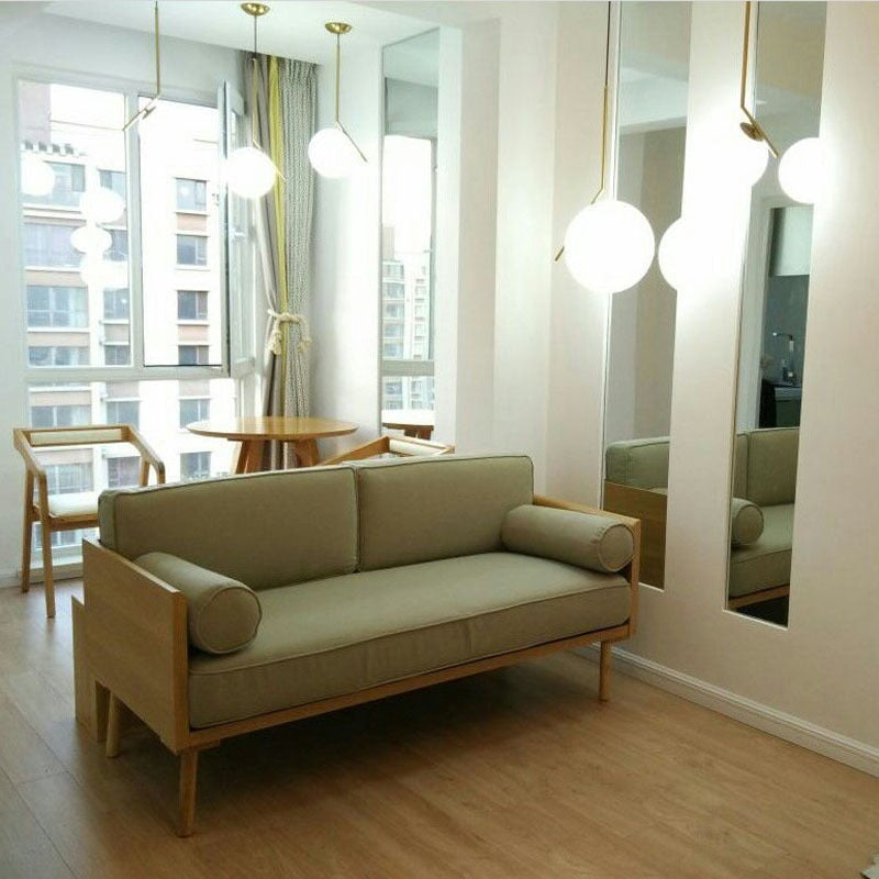 Milky White Glass Globe Minimalist Pendant Lights