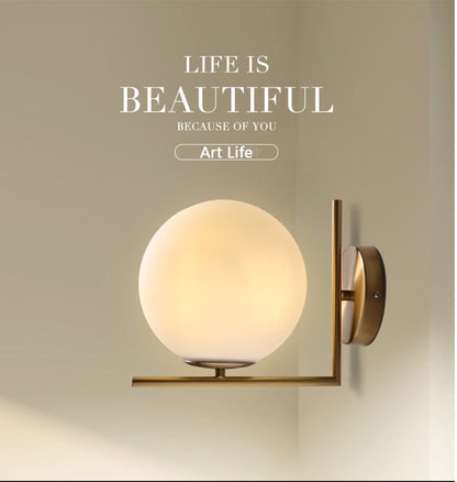 Milky White Glass Globe Minimalist Pendant Lights