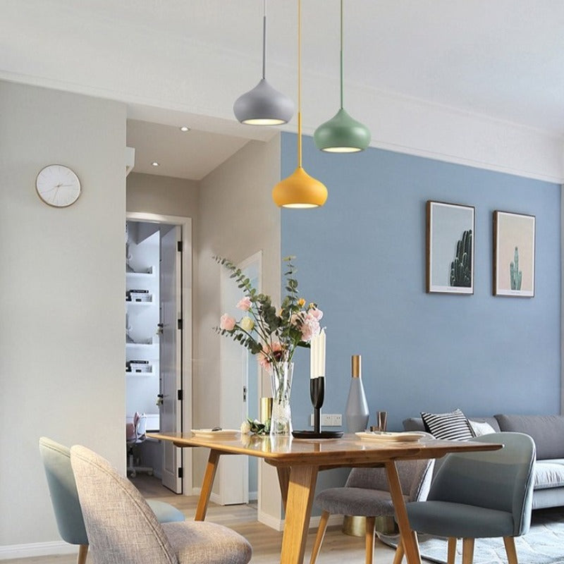 Colourful Dome Shaped Lampshade LED Pendant Lights