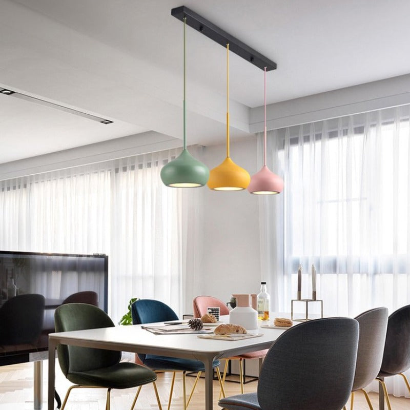 Colourful Dome Shaped Lampshade LED Pendant Lights