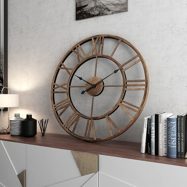 3D Large Roman Numerals Wall Clock Home