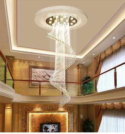 Spiral Crystal Staircase Ceiling Chandelier