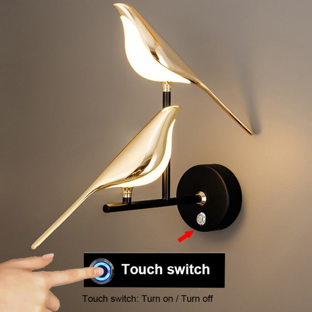 Magpie Bird Modern LED wall lamp