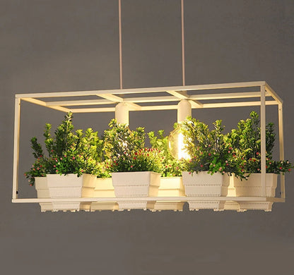 Metta - Wrought Iron Suspended Planter Lamp