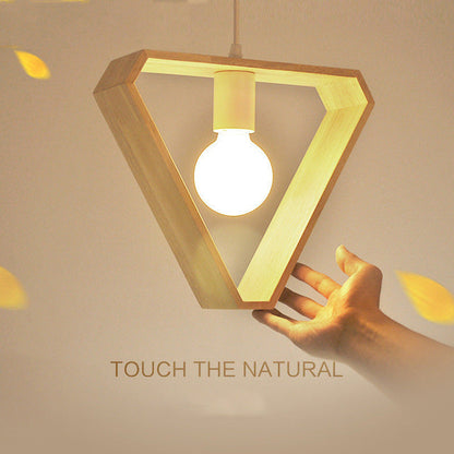 Geometric Hanging Wooden Lights