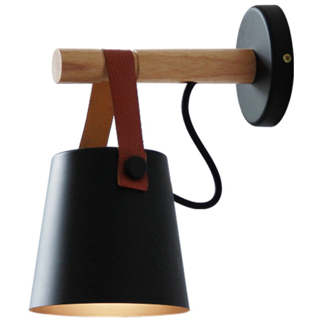 Wooden Lantern Nordic Hanging Wall Lamp