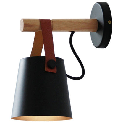 Wooden Lantern Nordic Hanging Wall Lamp