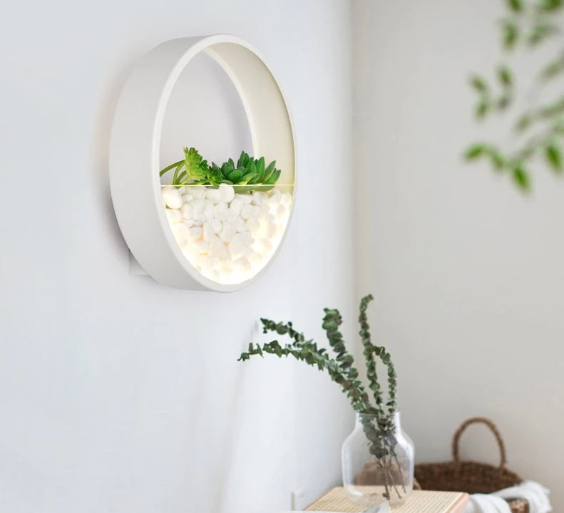 Maximus - Round Metal Wall Mounted Planter Lamp
