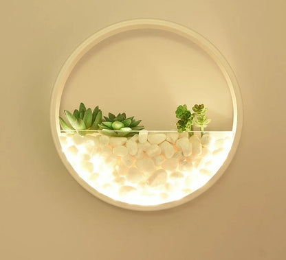 Maximus - Round Metal Wall Mounted Planter Lamp