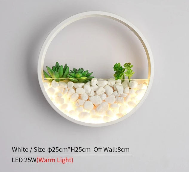 Maximus - Round Metal Wall Mounted Planter Lamp