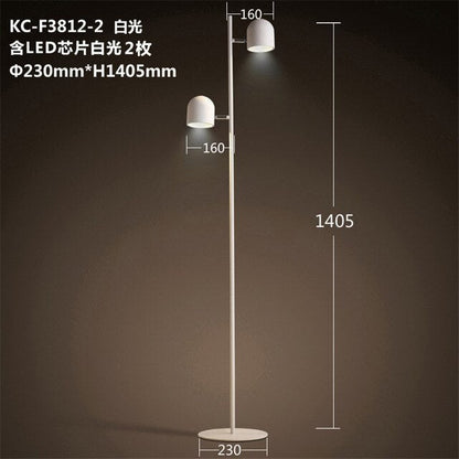 Adjustable 3-Bulb Slim Iron Floor Lamp