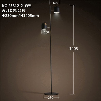 Adjustable 3-Bulb Slim Iron Floor Lamp