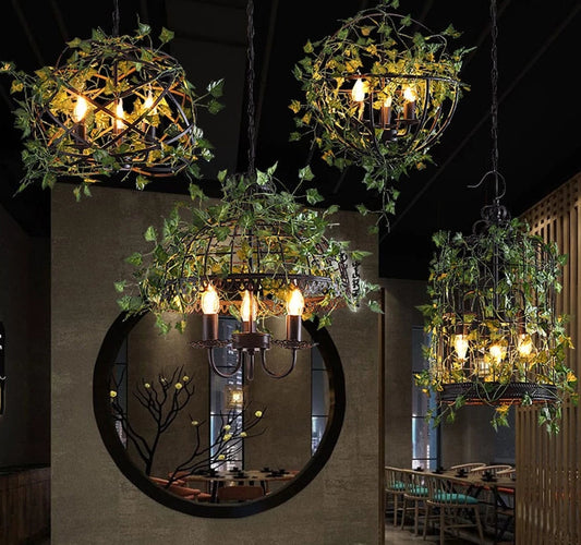 Emory - Vintage Industrial Bird Cage Hanging Lamp