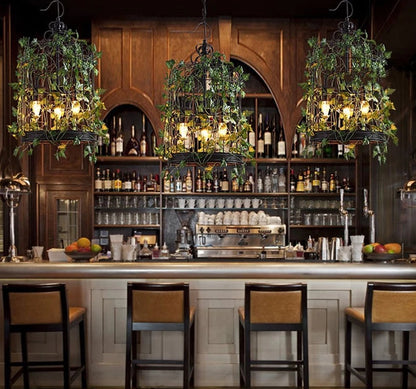 Emory - Vintage Industrial Bird Cage Hanging Lamp