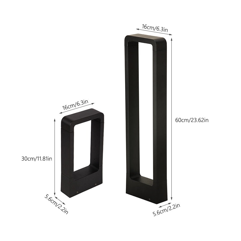 Breckyn - Modern Black Frame Garden Light