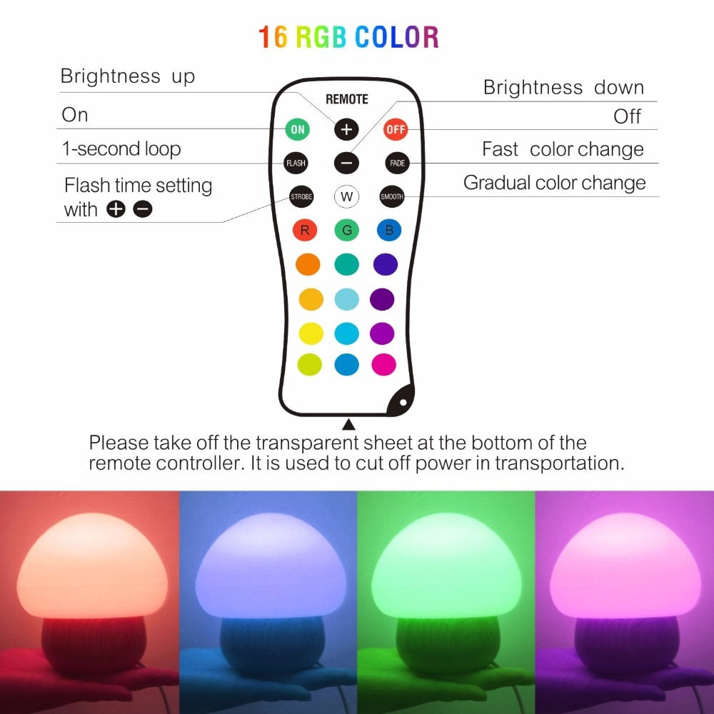 Champi - Wooden Base Mushroom Lamp